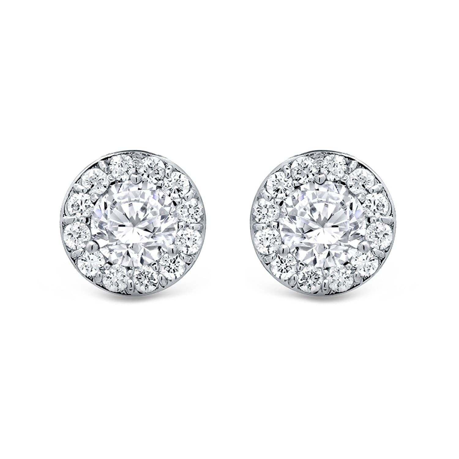 Auriya 14k Gold 1/2ctw Round Halo Diamond Stud Earrings