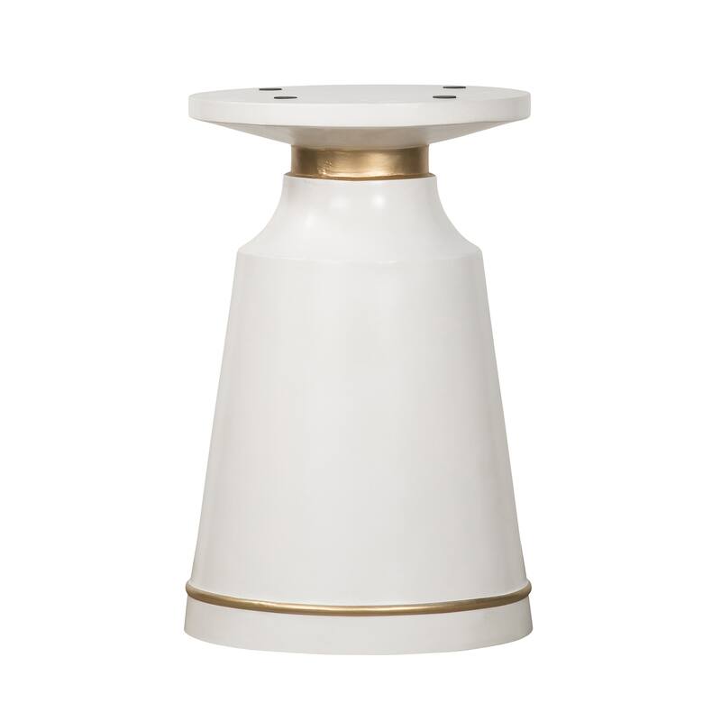 Round Concrete Dining Table - Modern Industrial Table with Metal Accent - 4 Seat Kitchen Table - 39.4