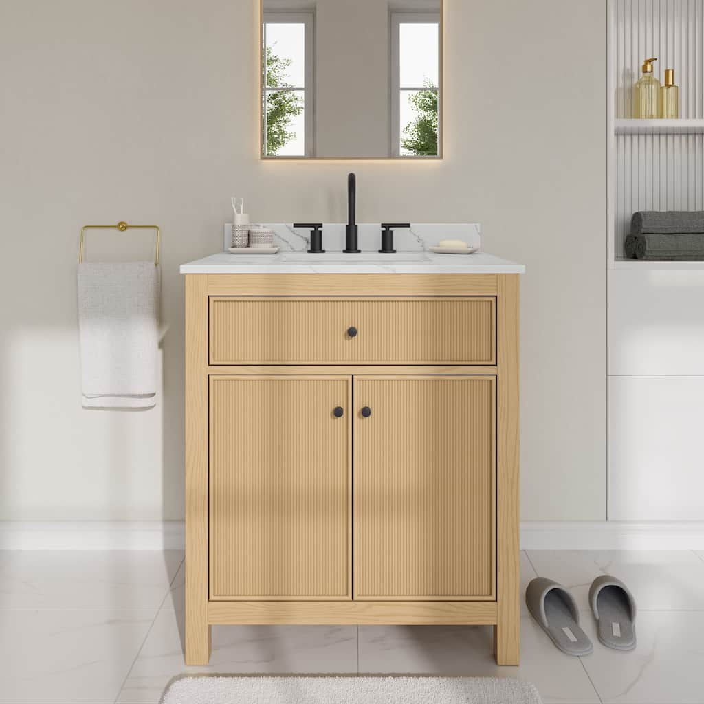 Wyndham Collection WCF9292-30S-QTZ-US3MXX Pendry 30" Free Standing