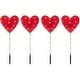preview thumbnail 1 of 1, 4ct Red Heart Valentine's Day Pathway Marker Lawn Stakes Clear Lights