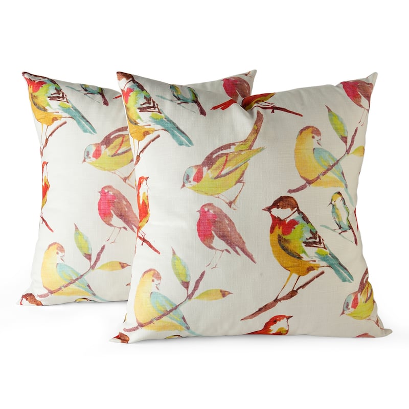 Exclusive Fabrics Printed Cotton Throw Pillow Covers 18 X 18 - Textured Decorative Pillow Covers (Set of 2)