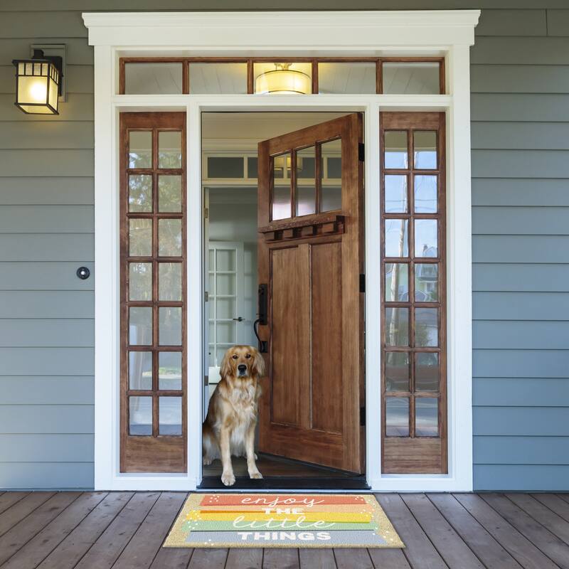 Folk Butterfly Welcome Doormat 17x29