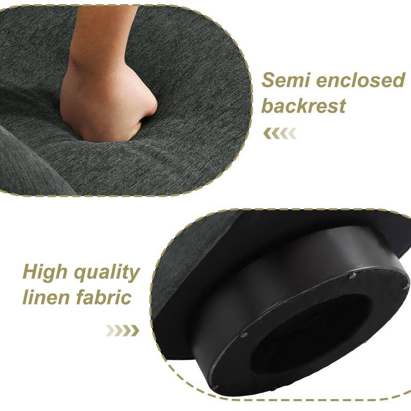 2 Set Modern Soft Upholstered Chenille Swivel Barrel Chair