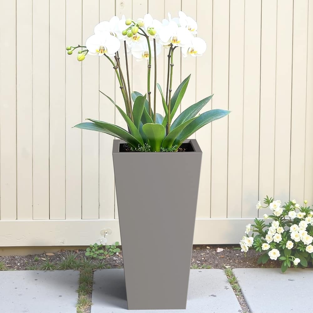 Dovelina Modern Tapered Metal Planter - Elevate Your Space, Indoors & Outdoors