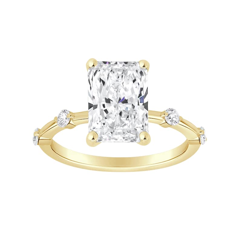 Auriya 14K Gold Tapered Emerald Lab Grown Diamond Engagement Ring 1.12 - 5.28ct. tw. (F-G, VS)