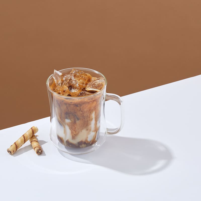 Diner Double Wall Insulated Coffee Mug Glasses - 13.5 oz - Set of 2 - 13.5 oz