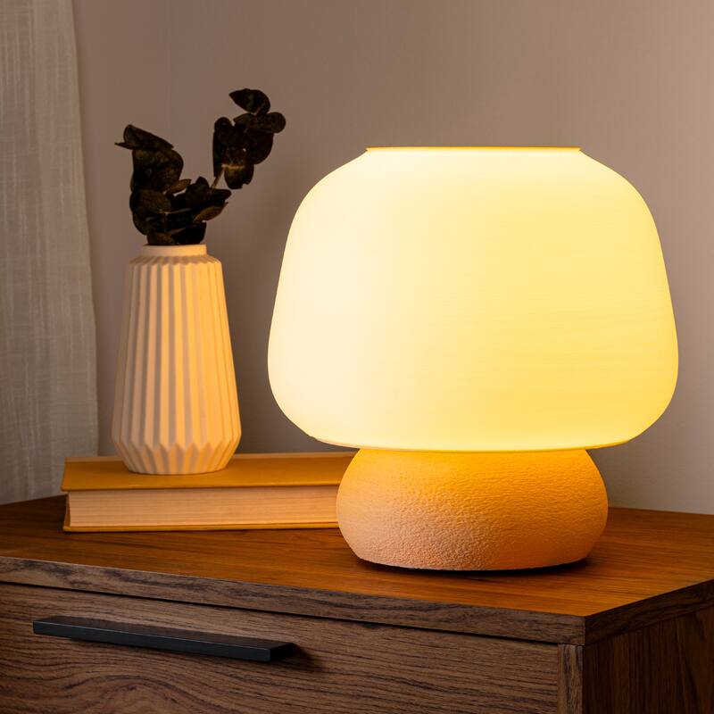 Mushroom 10" Dimmable LED Table Lamp, 3D Printed PLA, By JONATHAN Y