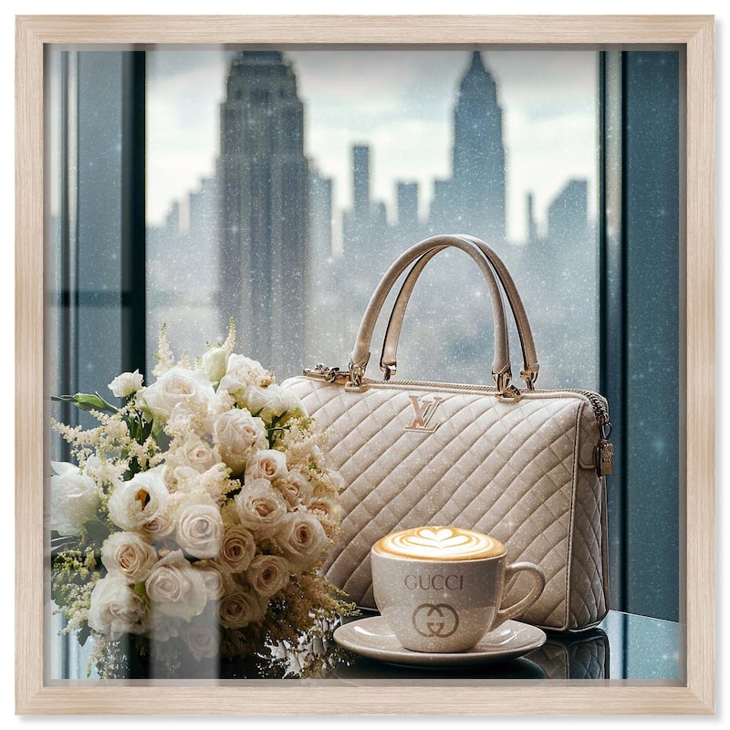 Glam by the Window New York Shadowbox by Art Remedy - Natural - 24" x 24"