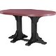 preview thumbnail 49 of 82, Poly Lumber Round Dining Table Set with Island Chairs Bar Height - Cherrywood & Black