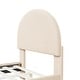 preview thumbnail 18 of 52, Bedroom Velvet Fabric Bed Frame with Classic Semi-circle Shaped Headboard and Metal Legs, Upholstered Platform Bed for Kids