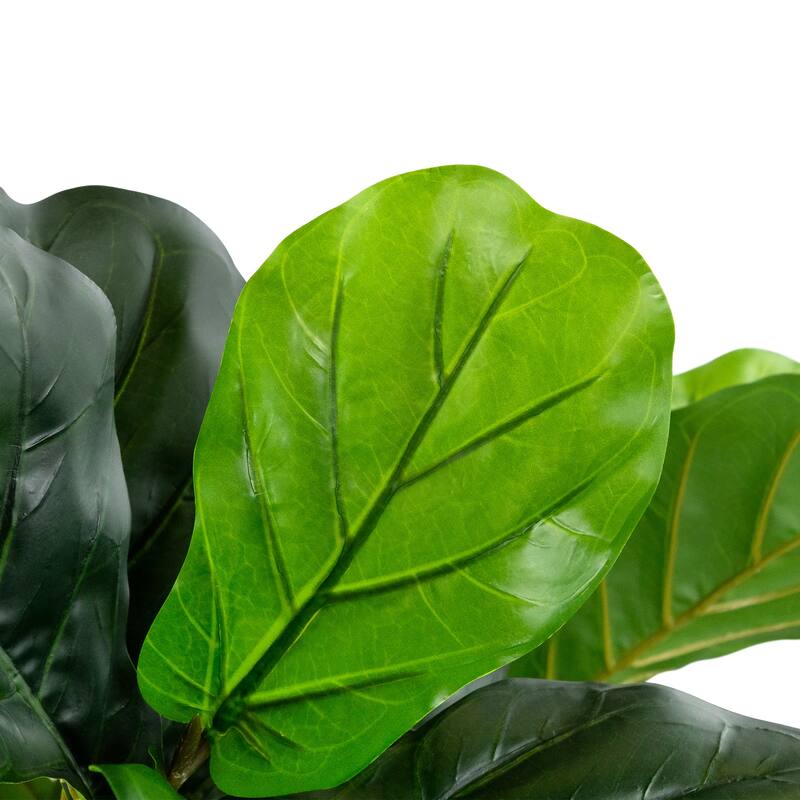 Potted Two Tone Green Artificial Wide Fiddle Leaf Fig Tree - 6.25'