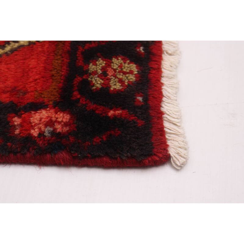ECARPETGALLERY Hand-knotted Andelz Black, Red Wool Rug - 4'7 x 7'1