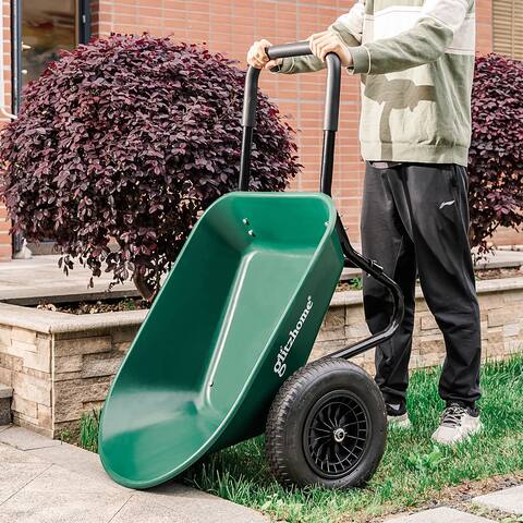Glitzhome 5 Cu'ft Capacity Garden Utility Dump Cart