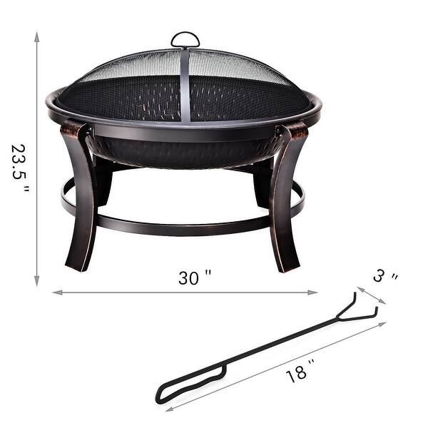 Shop Costway 30 Outdoor Fire Pit Bbq Portable Camping Firepit