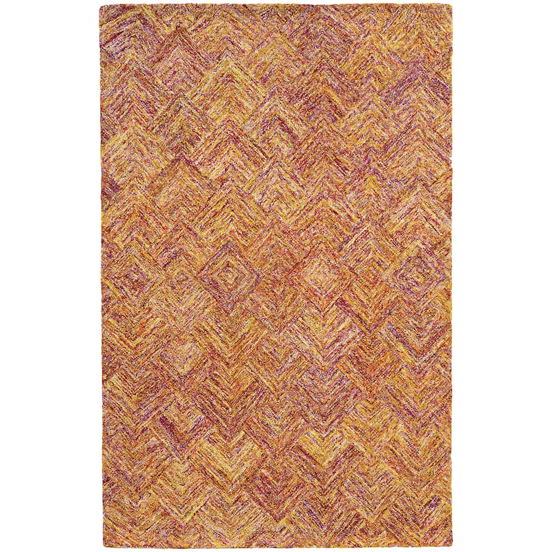 Style Haven Colorscape Handmade Loop Pile Faded Diamond Wool Rug - 10' x 13' - Orange/Pink - Runner/Rectangle