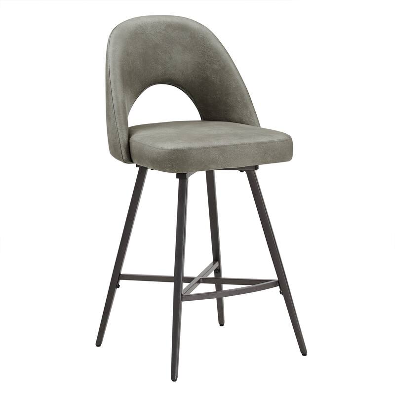 Presley Metal Fabric Swivel Bar Stools (Set of 2) by iNSPIRE Q Modern