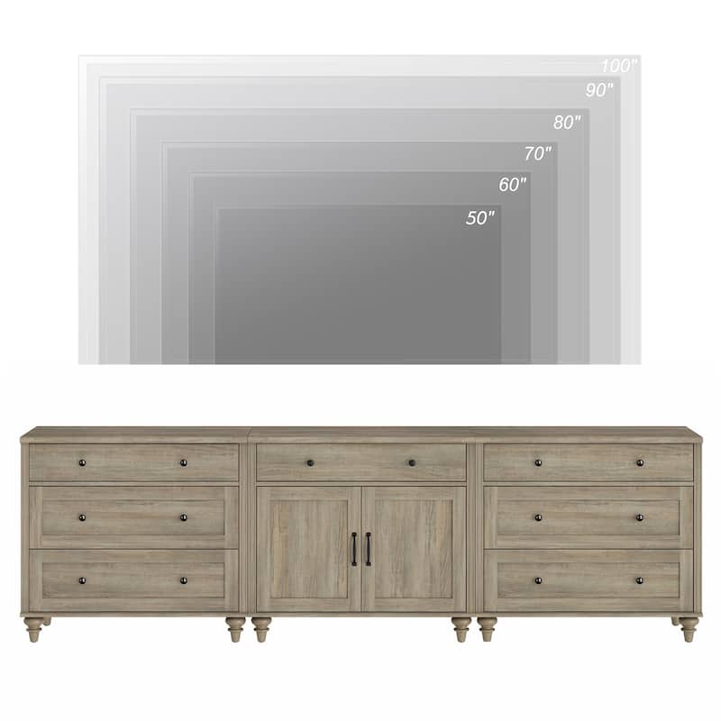 Farmhouse TV Stand with Doors and Drawer﻿