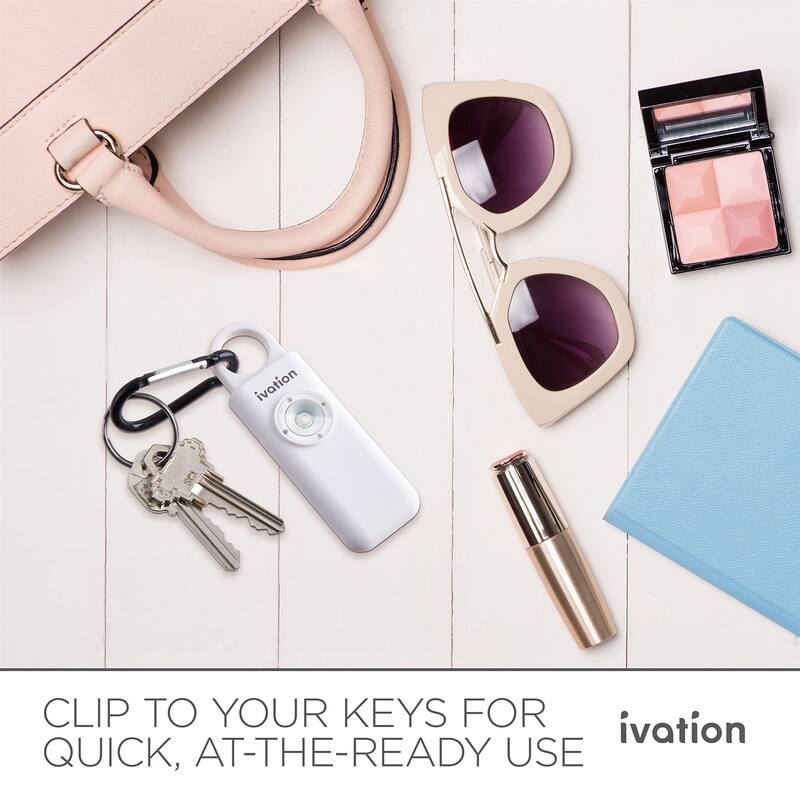 Ivation Personal SOS Keychain Alarm, 125 dB Rechargeable Personal Alarm W/LED Strobe Light