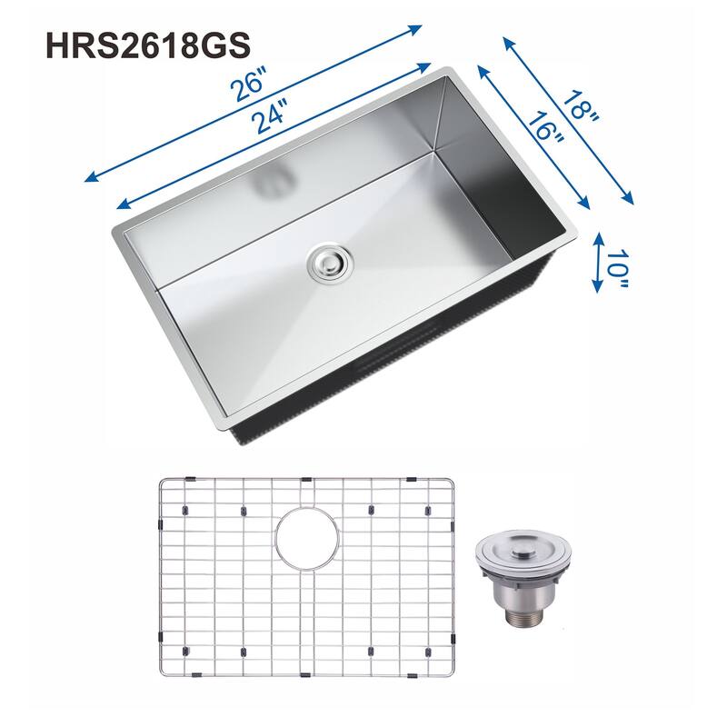 Topcraft Undermount Stainless Steel Kitchen Sink - 26*18