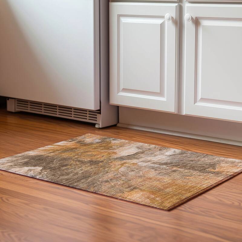 Premium Washable Super Soft Contemporary Splash Mayfield Rug - Paprika - 1' 8" x 2' 6" - Rectangle