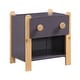 preview thumbnail 1 of 5, Corvella 19" 2-tone Finish 1-Drawer Nightstand with Storage Cubby Plum and Natural