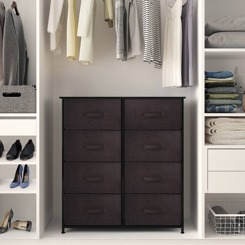 Modern Wide Dresser Storage Tower with 8 Drawers