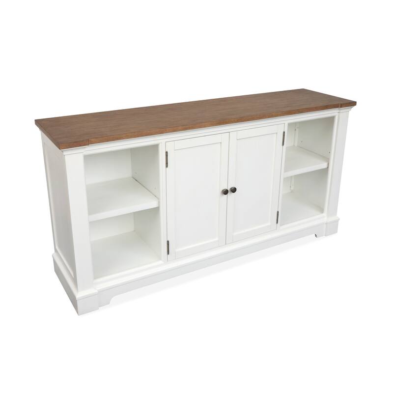 Magnussen Home Kingston Whisper White And Cerused Nutmeg Credenza - 68''W x 18''D x 34''H