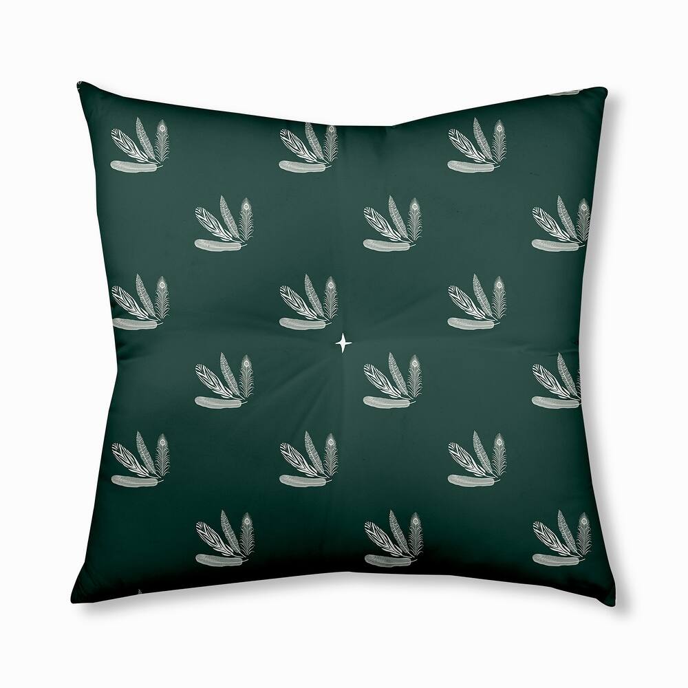 Feather Pattern Fall Design Tufted Floor Pillow