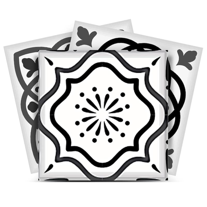 12" X 12" Shades of Grey Mosaic Peel and Stick Removable Tiles