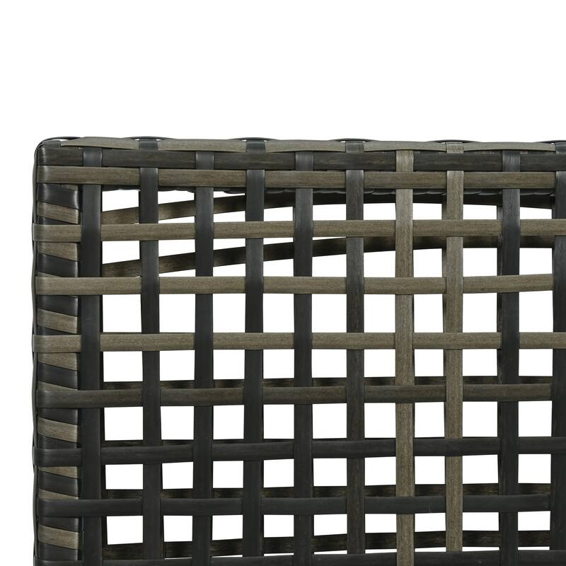 6/8-Piece Half Moon PE Wicker Patio Sectional Set with Dual Coffee Tables