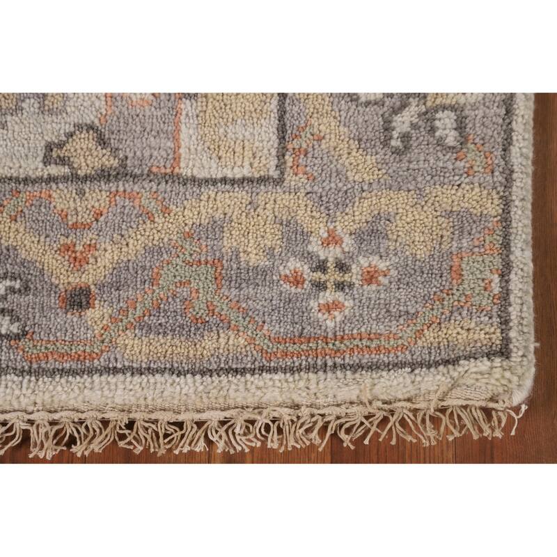 Transitional Beige Oushak Oriental Runner Rug Handmade Wool Carpet - 2'7"x 9'11"