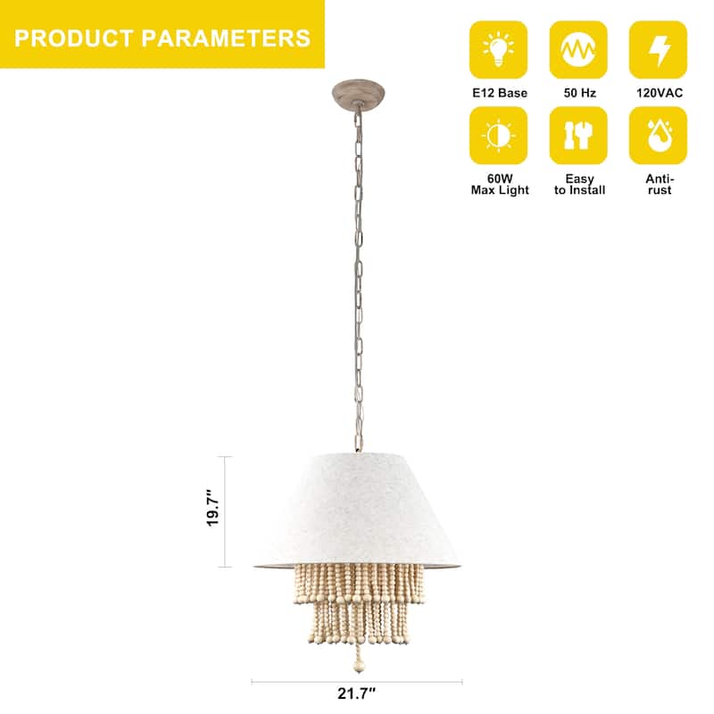 Oaks Aura Exquisite Chandelier,3 Lights Pendant Light,Modern Bohemian Chic Hanging Lamp,Height Adjustable for Living Room,Office