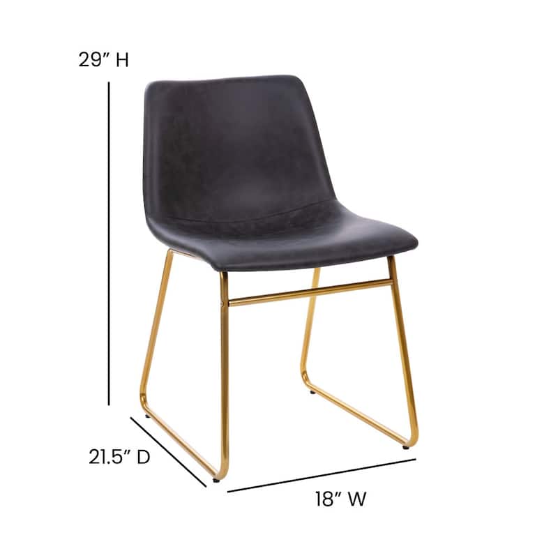 18 Inch Indoor Dining Table Chairs, LeatherSoft Upholstery-Set of 2