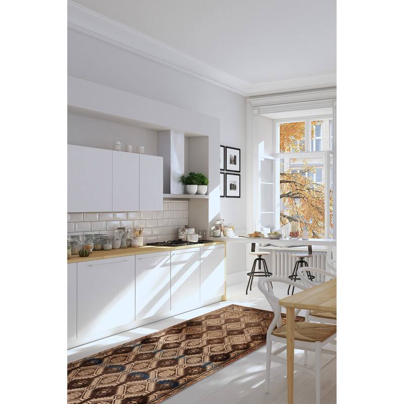 ECARPETGALLERY Hand-knotted Antalya Vintage Brown Wool Rug - 2'7 x 10'1