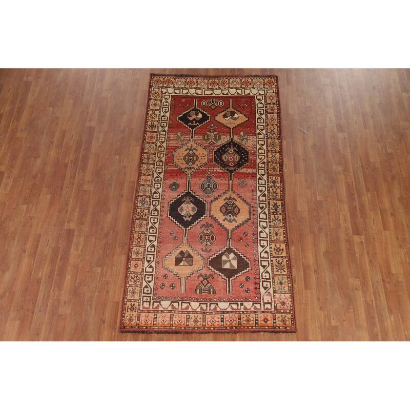 Hand Knotted Oriental 100% Wool Carpet Traditional Geometric Red Lori Area Rug - 7' 10'' X 4' 0''
