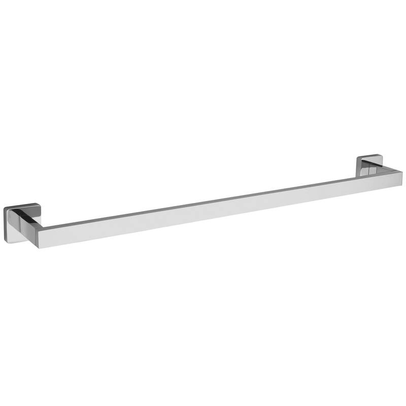 Square Collection 24" Wall Mounted Bathroom Towel Bar - Platinum/Chrome