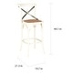 preview thumbnail 5 of 3, SAFAVIEH 30-inch Eleanor X-Back Antique White Bar Stool