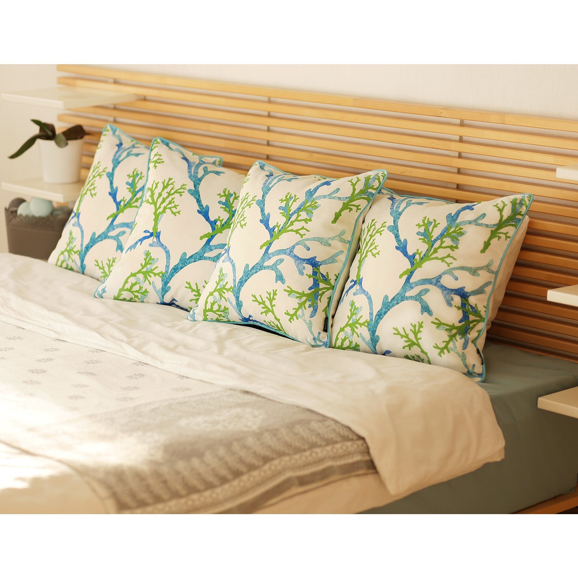 Shop Marine Blue Coral Decorative Throw Pillow Cover 18 X18 4