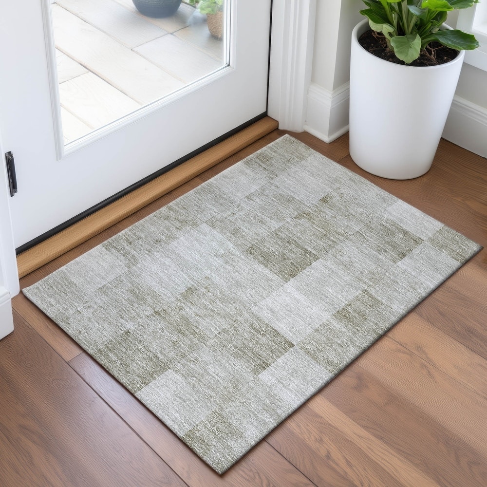 Premium Washable Super Soft Contemporary Squares Mayfield Rug
