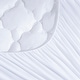 preview thumbnail 5 of 4, White Four Leaf Clover Quilted Fitted Mattress Pad , Elastic Stretches up to 18 Inches Deep