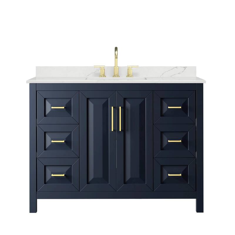 Daria 48-inch Single Vanity, 3 Hole Quartz Top