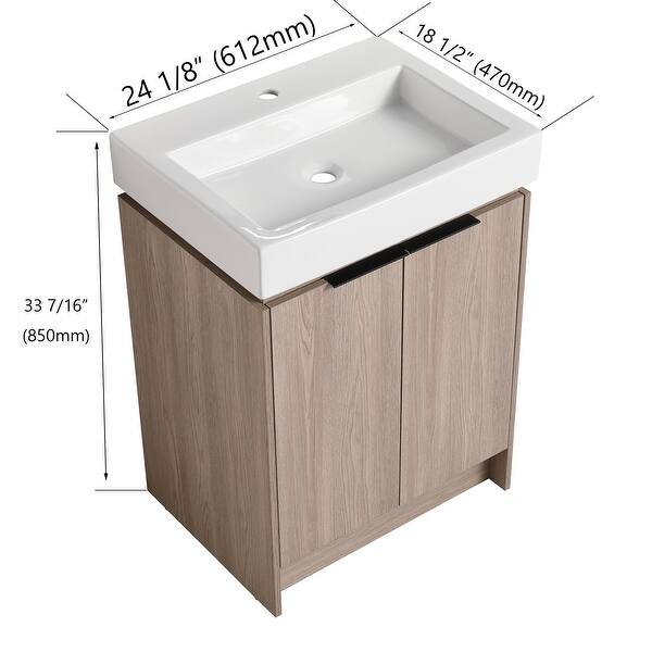 24 Inch Bathroom Vanity With Ceramic Basin - Bed Bath & Beyond - 37024605