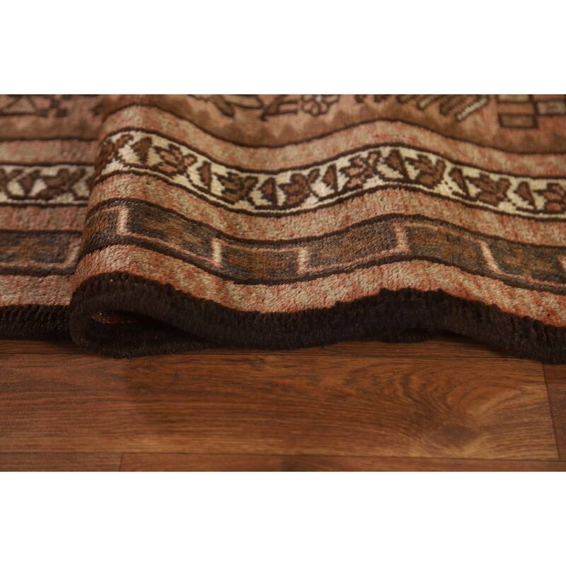 Tribal Gharajeh Persian Vintage Runner Rug Handmade Wool Carpet - 3'5"x 12'8"