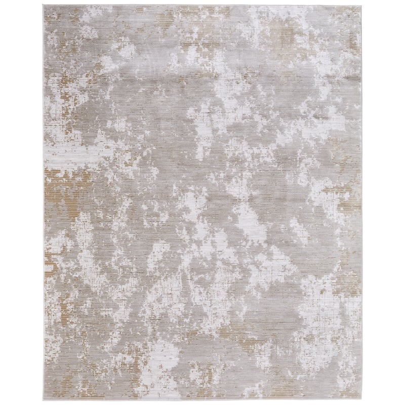 Grand Bazaar Maxin Machine Made Abstract Modern Area Rug - 6'7" x 9'6" - Gray/Ivory/Brown