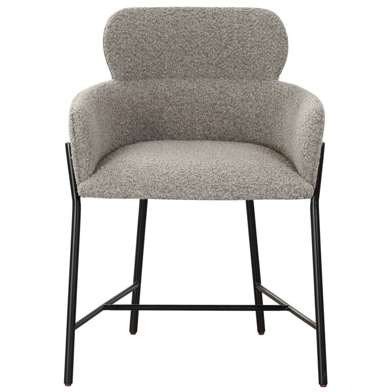SAFAVIEH Couture Zuhal Dining Chair (Fully Assembled) - 21.9" W x 20.7" L x 30.1" H - 22Wx21Dx30H - Light Grey/Black