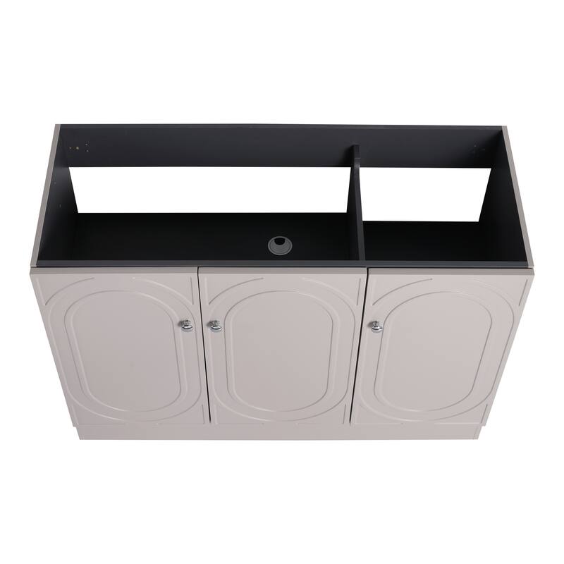 Modern 48 Inch Freestanding Bathroom Vanity Base without Sink, Storage Cabinet with Soft-Close Doors and Adjustable Shelves