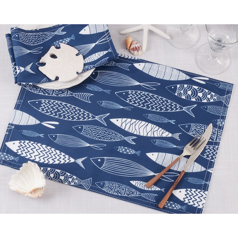 Fish Design Table Mats (Set of 4) - 14"x20"