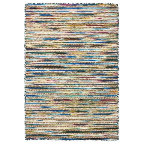 LR Home Topanga Striped Wool and Jute Indoor Area Rug (5'x8') - 5' x 7'9"