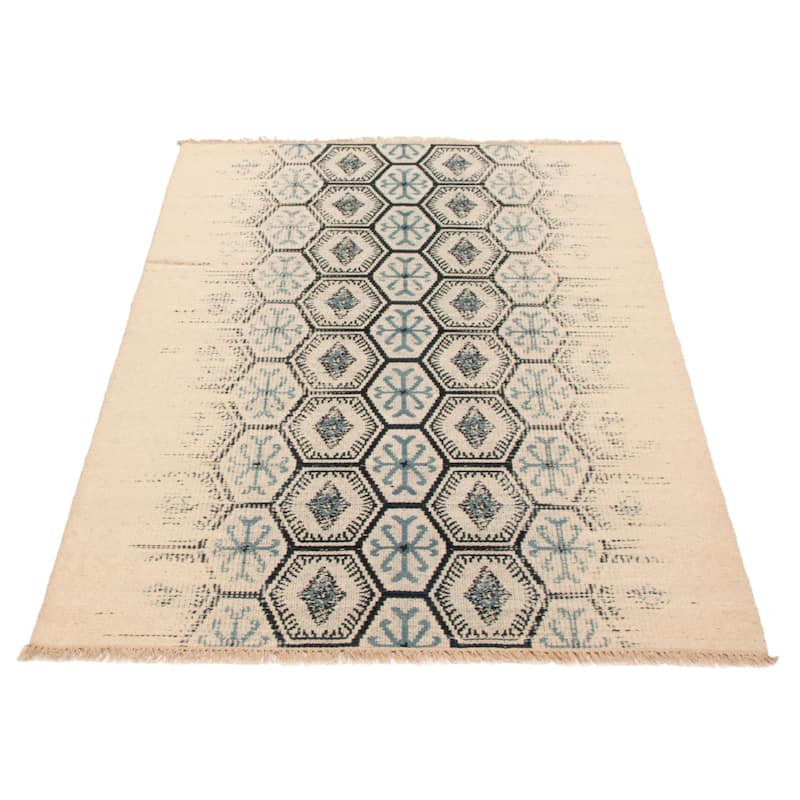 Ankara Cream Kilim 5'2" x 7'6" - 5'2 x 7'6