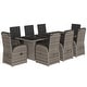 preview thumbnail 2 of 22, vidaXL 7/9/11 Piece Patio Dining Set with Cushions Gray Poly Rattan - 22.4" x 27.2" x 41.7"